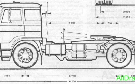 LIAZ 100.45 (1976) truck drawings (figures)